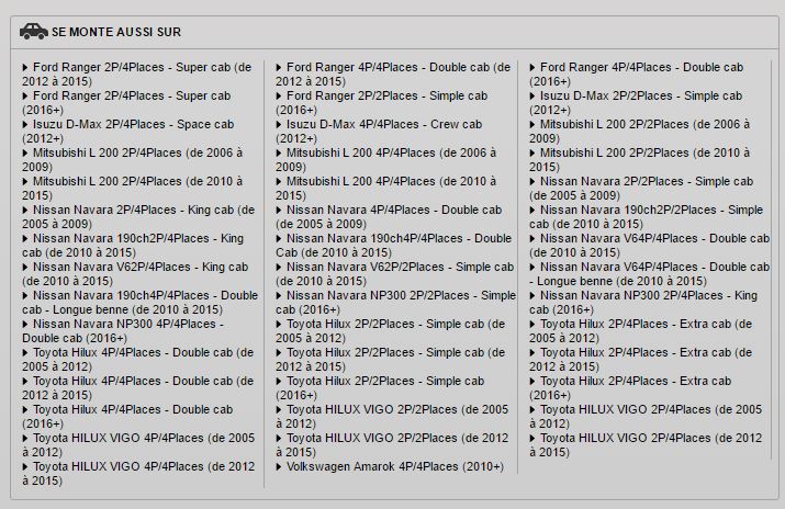 COFFRE DE BENNE POUR PICK UP. FORT 4x4 Accessoires, équipements